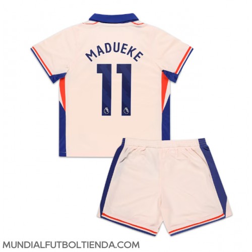 Camiseta Chelsea Noni Madueke #11 Segunda Equipación Replica 2024-25 para niños mangas cortas (+ Pantalones cortos)